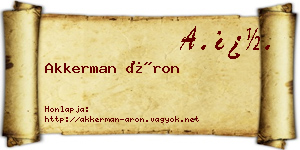 Akkerman Áron névjegykártya