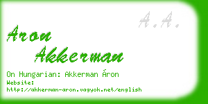 aron akkerman business card